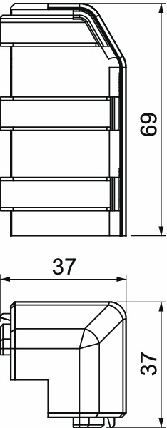 Außeneck LF-K 20x20mm SL 90° rws RAL9010 HFT Kst