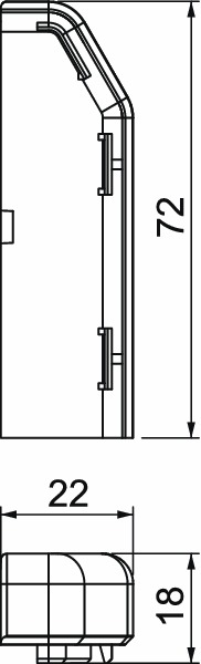 Endstück SL-K 70mm re SL rws RAL9010