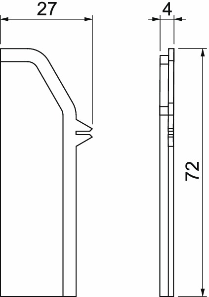 Abdeckung Rohreinführung SL 50x20mm Kst ws RAL9010