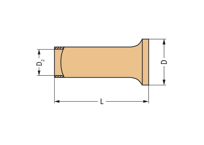 Aderendhülse 0,5qmm Serie 216 8mm Cu verzinnt