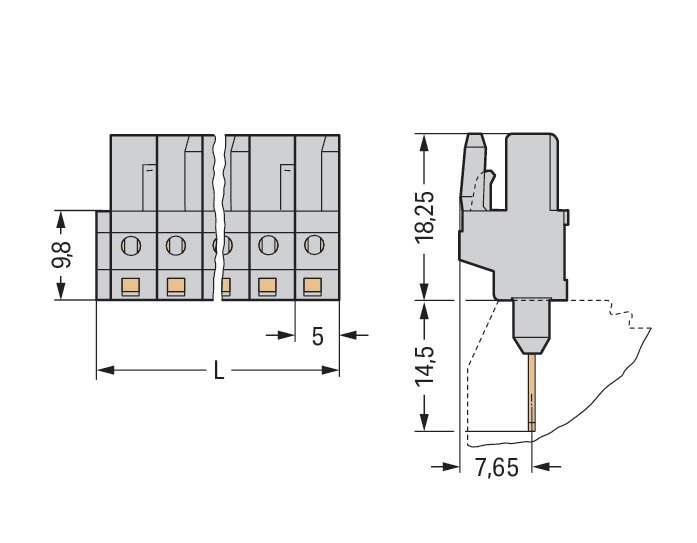 Platinenstecker Stift 12p Serie 232 gr 1re 5mm Zinn Löt frei