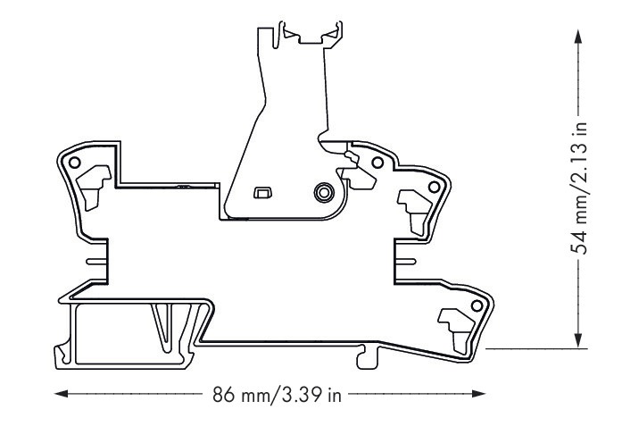 Relaissockel Federzug Serie 788 TS35 8Pins Hutschiene TH35 15x53x86mm