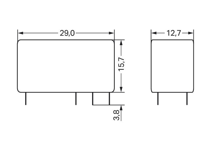 Schaltrelais Serie 788 1W IP40 LP 12,7x15,7x29mm