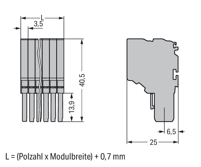 Klemmleiste 8p gr Serie 2020 13,5A 3,5mm 0,14-1,5qmm Thermopl Federzugans