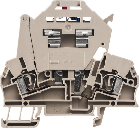 Sicherungs-Reihenklemme 0,5-4qmm LED G-Sich_5x25mm schwenkb 28VAC 6,3A