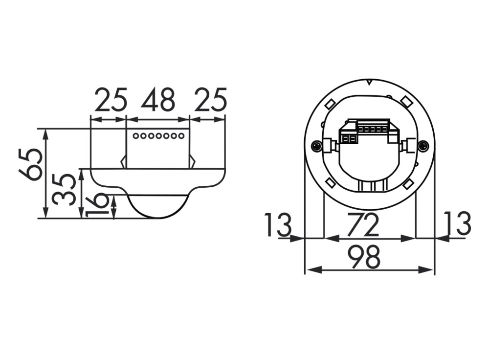 Präsenzmelder UP 360° 110-240V rws glz IP20 Fernbedienbar 2300W