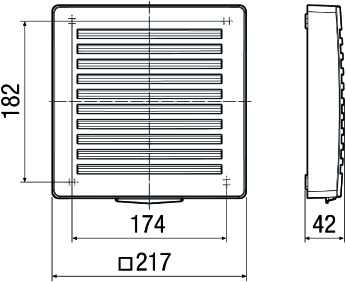 Lüftungsgitter Kst ws 217x217mm