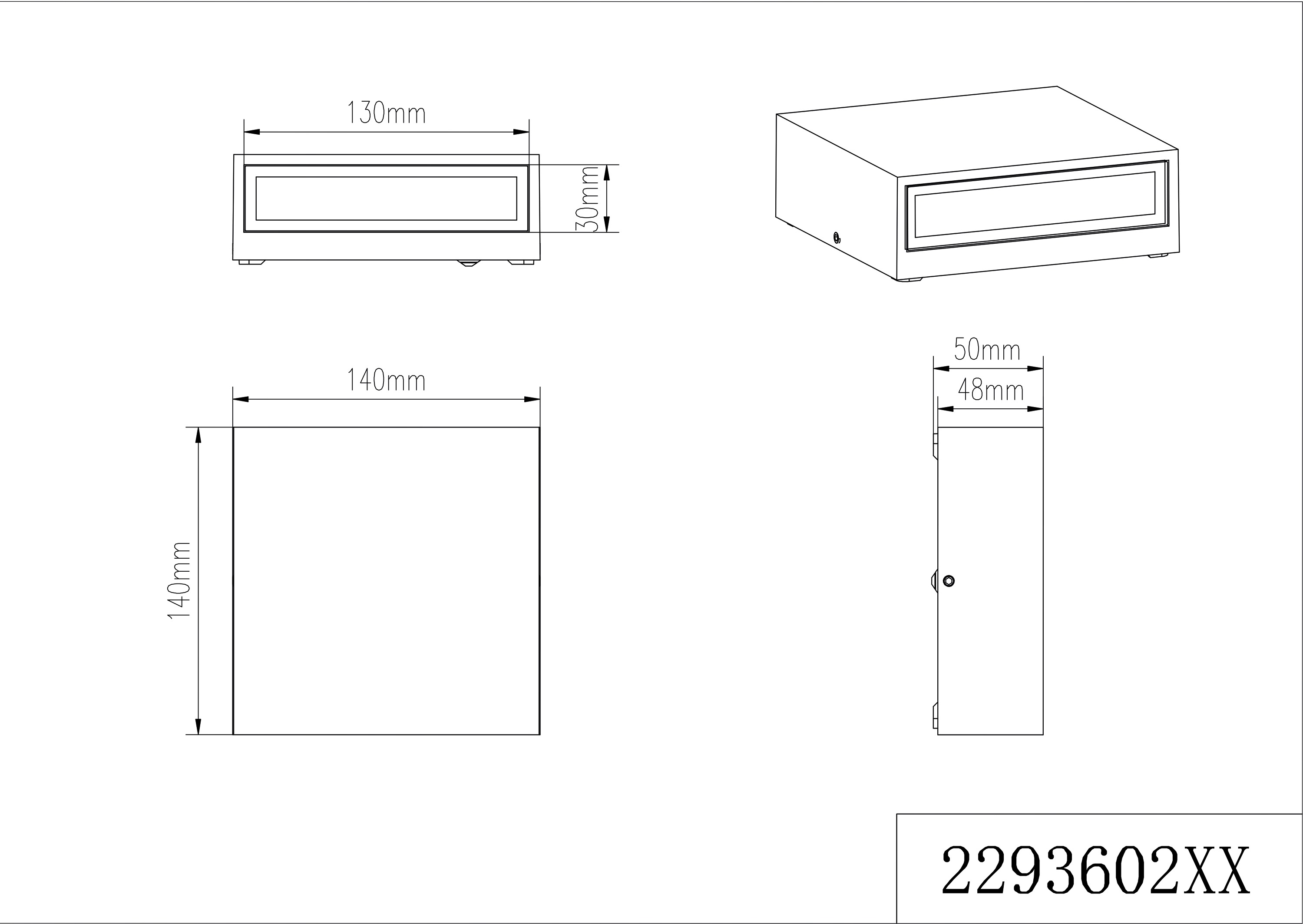 LED-Up/Down Leuchte THAMES 6W 3000K anth 680lm Konv IP54 50x140x140mm