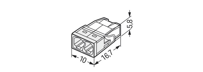 Steckklemme 2f 400V 24A Serie 2273 0,5-2,5qmm f.Massivleiter