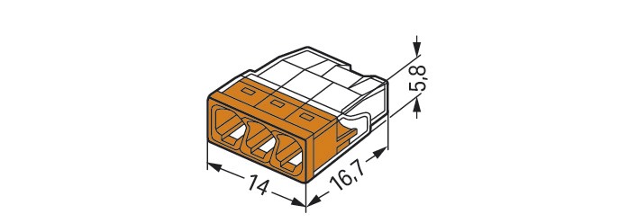 Steckklemme 3f 450V 24A Serie 2273 0,5-2,5qmm f.Massivleiter