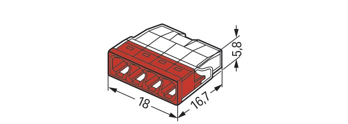 Steckklemme 4f 450V 24A Serie 2273 0,5-2,5qmm f.Massivleiter