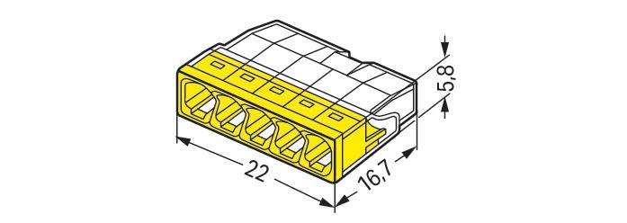 Steckklemme 5f 450V 24A Serie 2273 0,5-2,5qmm f.Massivleiter