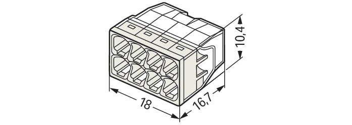 Steckklemme 8f 450V 24A Serie 2273 0,5-2,5qmm f.Massivleiter