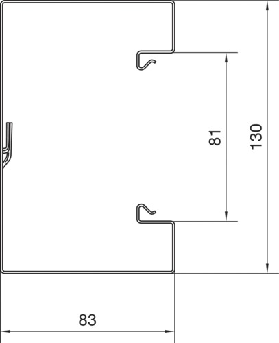 Geräteeinbaukanal ST 130x85mm vz 5040qmm GEB-K 2000mm