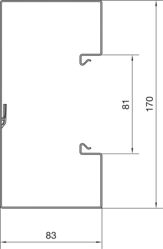 Geräteeinbaukanal ST 170x85mm vz 8280qmm GEB-K 2000mm