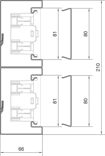 Geräteeinbaukanal ST 210x65mm vz 9030qmm GEB-K 2000mm