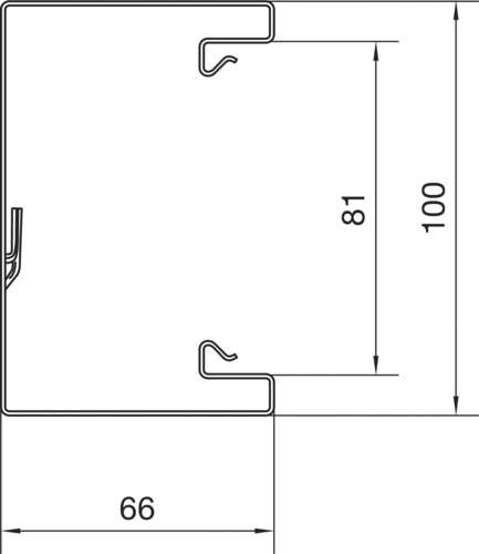 Geräteeinbaukanal ST 100x65mm vz 5300qmm GEB-K 2000mm