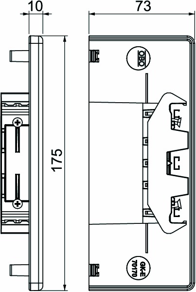 Endstück GEB-K 170x70mm Kst li/re rws RAL9010 unbeh