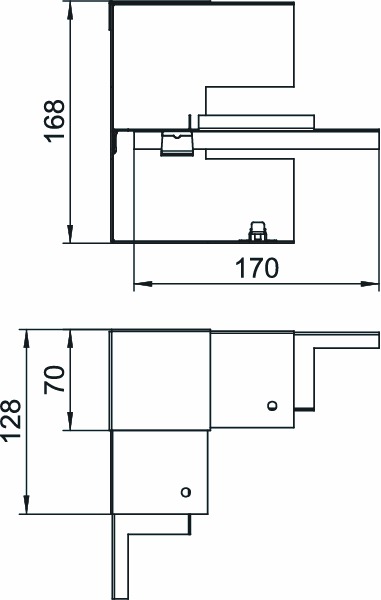 Inneneck GEB-K ST UT 70x70mm rws besch hfr RAL9010