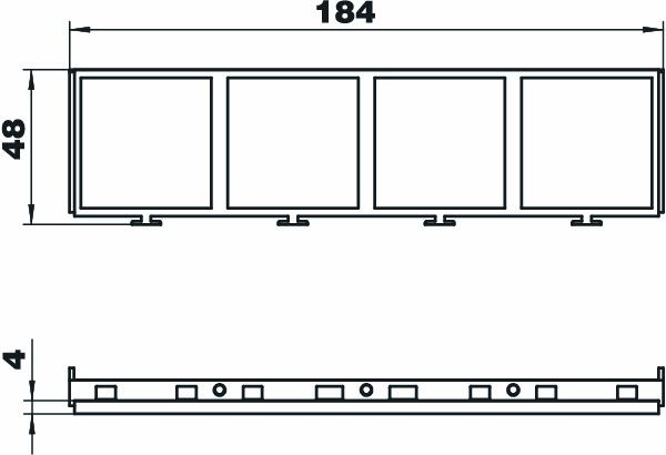 Rahmen 4f sw glz horiz Kst f.GEB-K