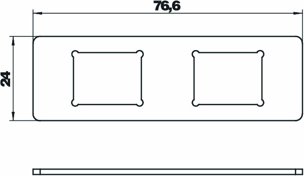 Geräteträger 2f Metall 76,6x24mm