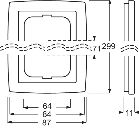 Rahmen 4f std-ws mt future linear Kst f.GEB-K Unterputzmontage Thermopl