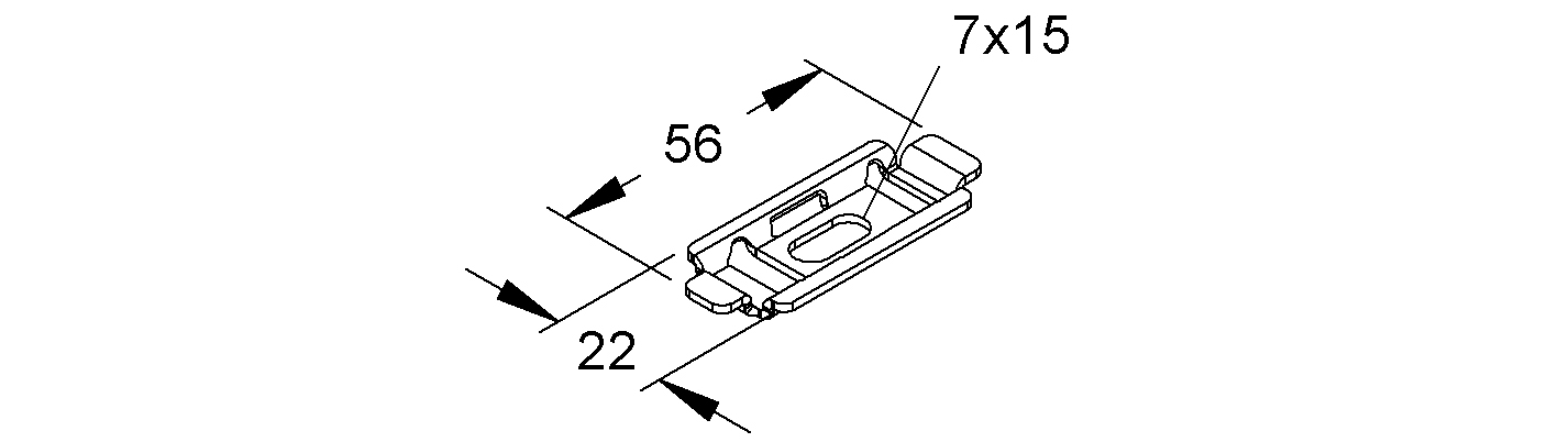 Montageplatte horiz/vert 22x56mm Schraubbef