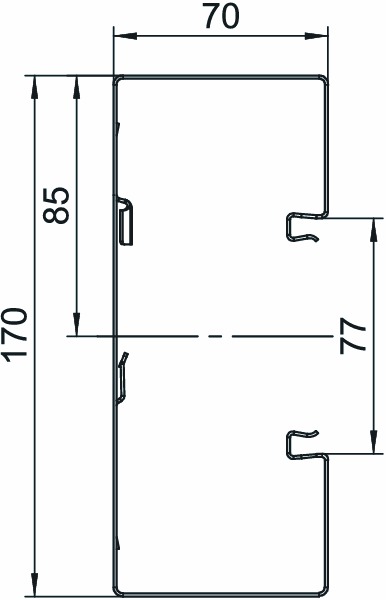 Geräteeinbaukanal ST 170x70mm rws GEB-K RAL9010 besch 10010qmm 2000mm