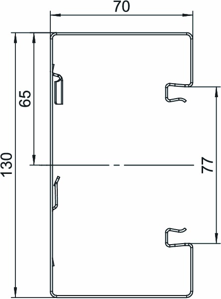 Geräteeinbaukanal ST 130x70mm rws GEB-K RAL9010 besch 7480qmm 2000mm