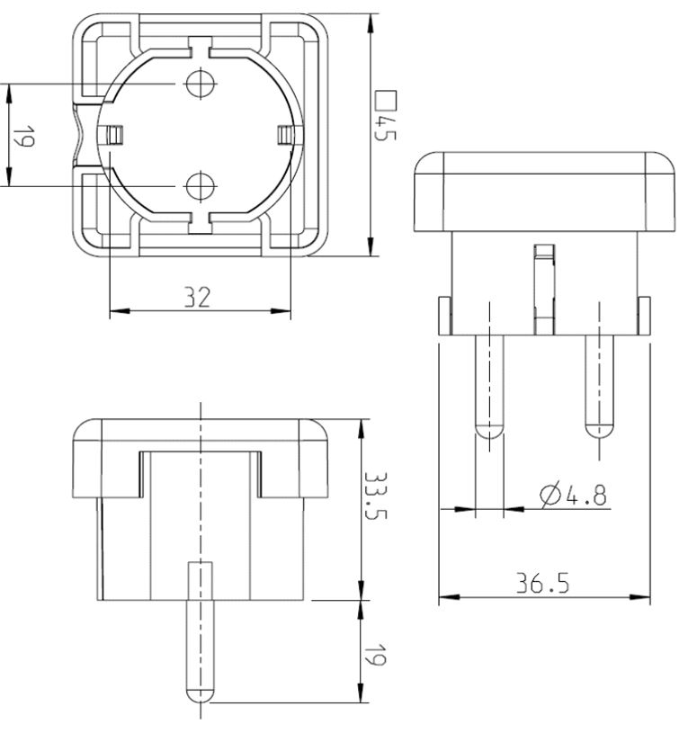 Schutzkontaktstecker 16A 250V Kst IP20 rechtw ws Schraubkl