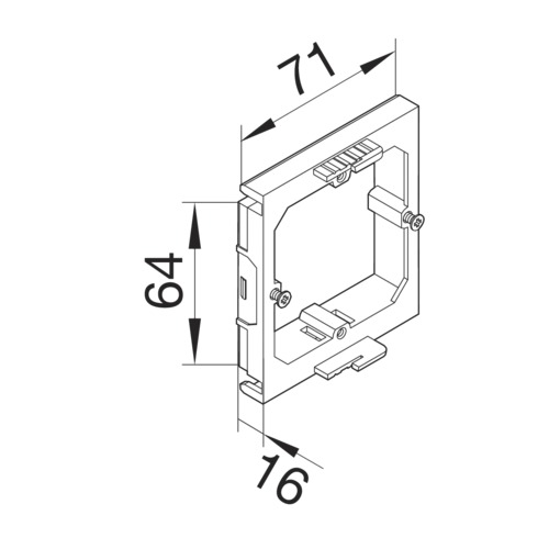 Geräteeinbaudose GEB-K 1f Rückwand 60mm Tragring/bügel rast offen