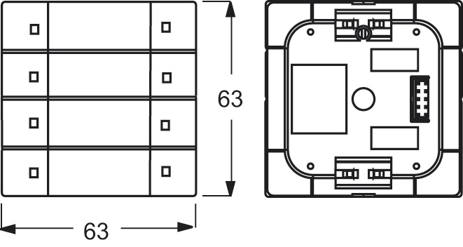 Tastsensor KNX PowN UP std-ws glz 8f 8pkt Powernet m.LED-Anz