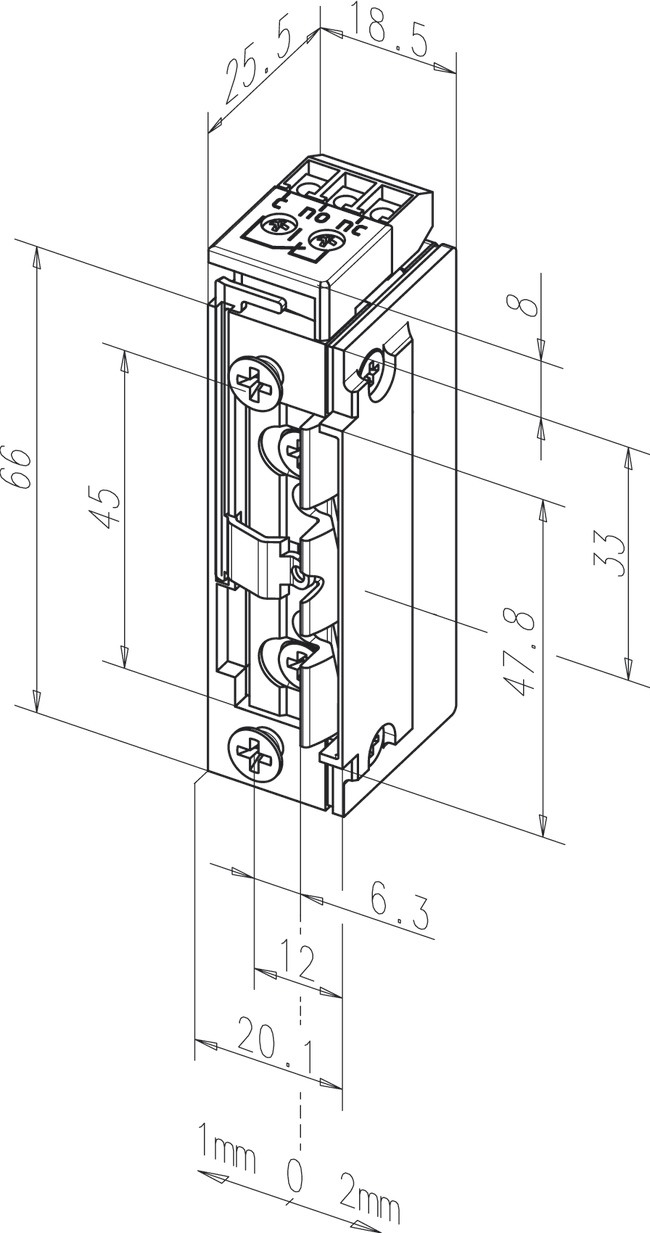 Türöffner 10-24V UC li/re Arbeitsstrom EB Einb Sicherheitsschlossöffner