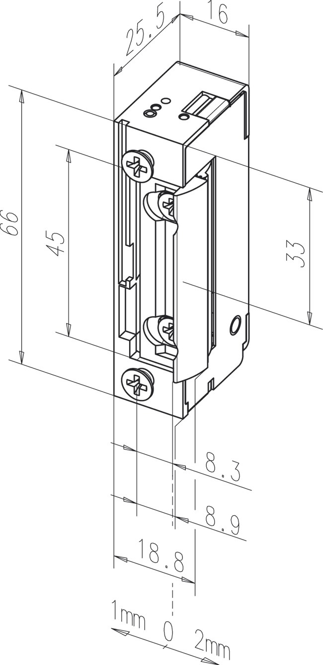 Türöffner 22-42V UC li/re Arbeitsstrom EB Einb Sicherheitsschlossöffner