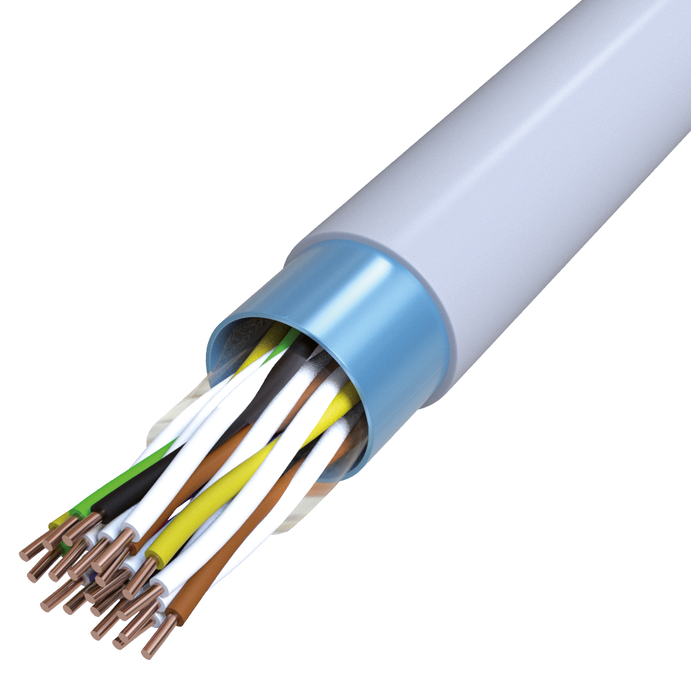 Fernmeldekabel Eca JE-YSTY 8x2x0,8 gr TRS Kl.1 = eindrähtig Farbe + Ringe