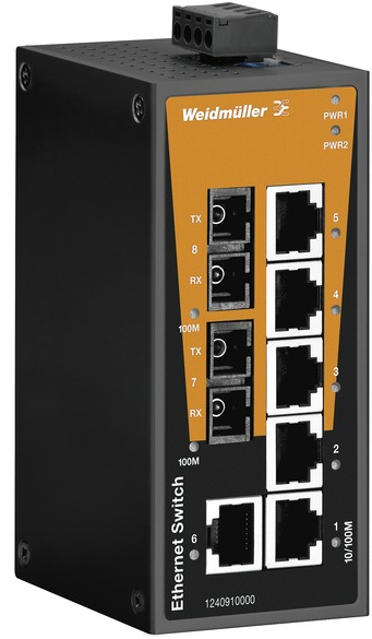 Schalter, unmanaged, Fast Switch Hut 6x10/100Mbps 2x100Mbps/SC