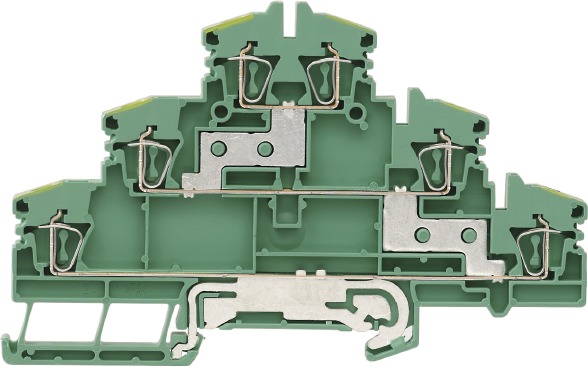 Schutzleiter-Reihenklemme 2,5qmm bg 3Etagen APL_erf. Hutschiene TH35