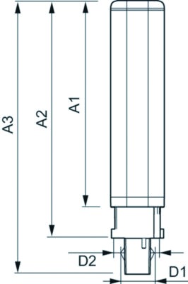 LED-Röhrenlampe G24d-1 CorePro 4,5W ws F 3000K 475lm mattiert 120° AC Ø34x138mm