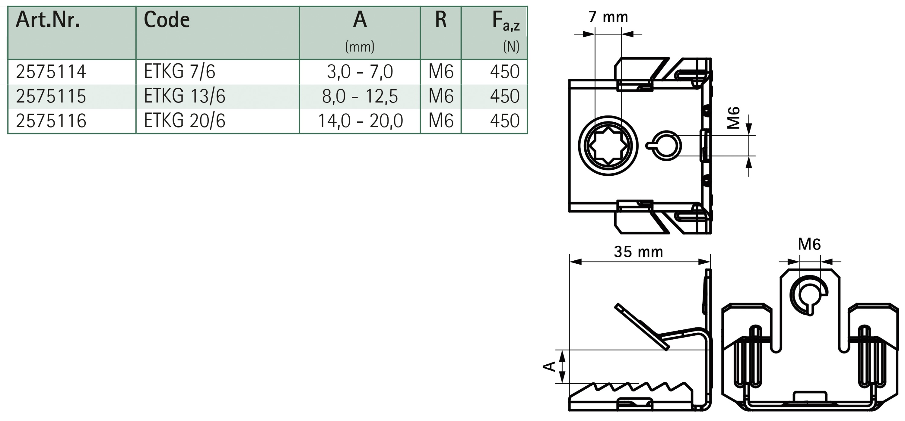 Trägerklammer M6 14-20mm Federst besch