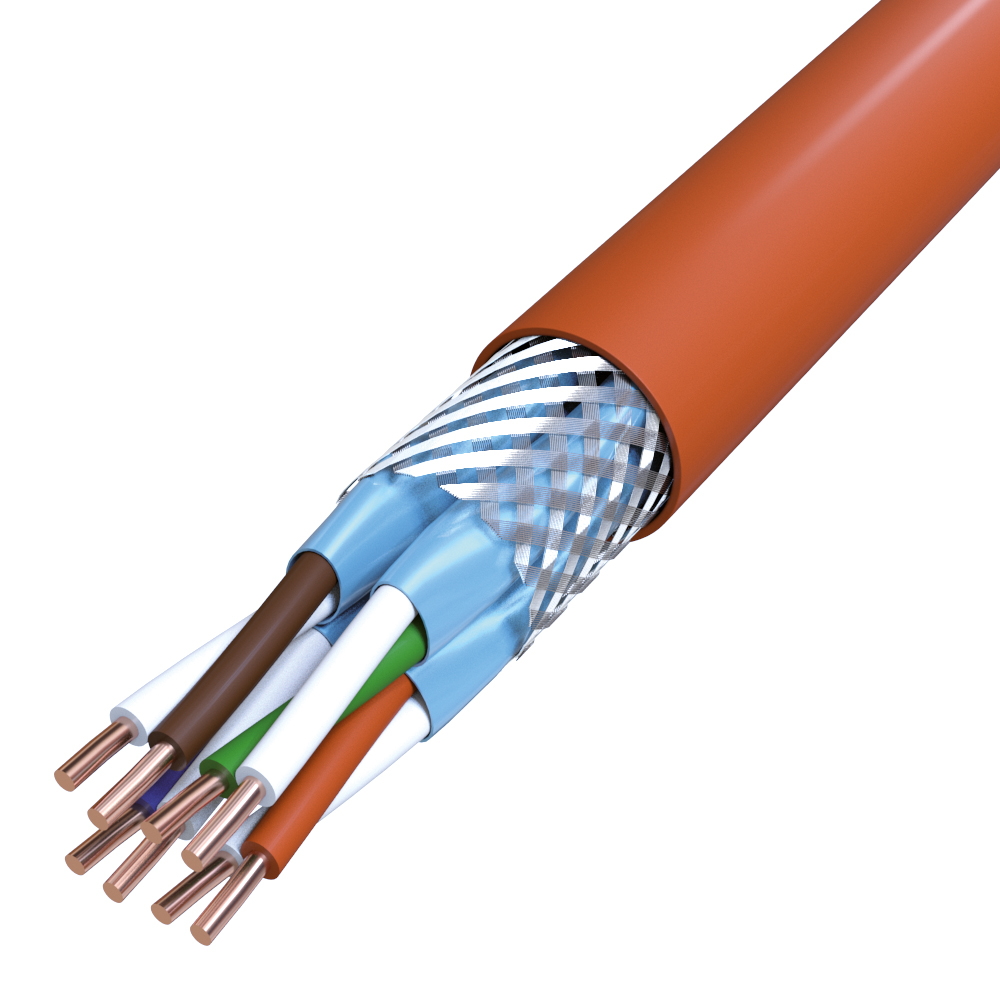 LAN-Kabel Cat7 Dca hfr S/FTP 4x2xAWG23 or Kl.1 Halogenfrei nach EN IEC 60754-1