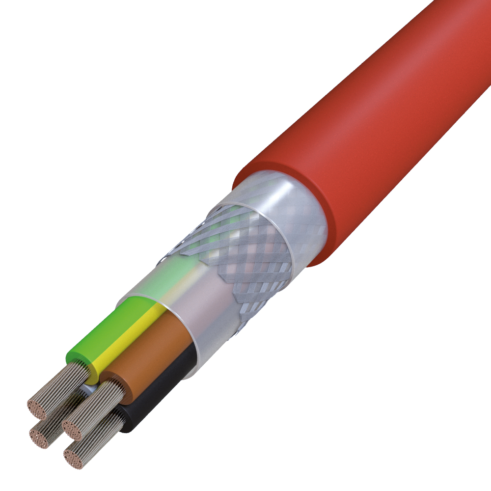 Gummischlauchleitung SIHF-C-SI-J 4G0,5 rt-br gesch TR500 Polyvinylchlorid (PVC)