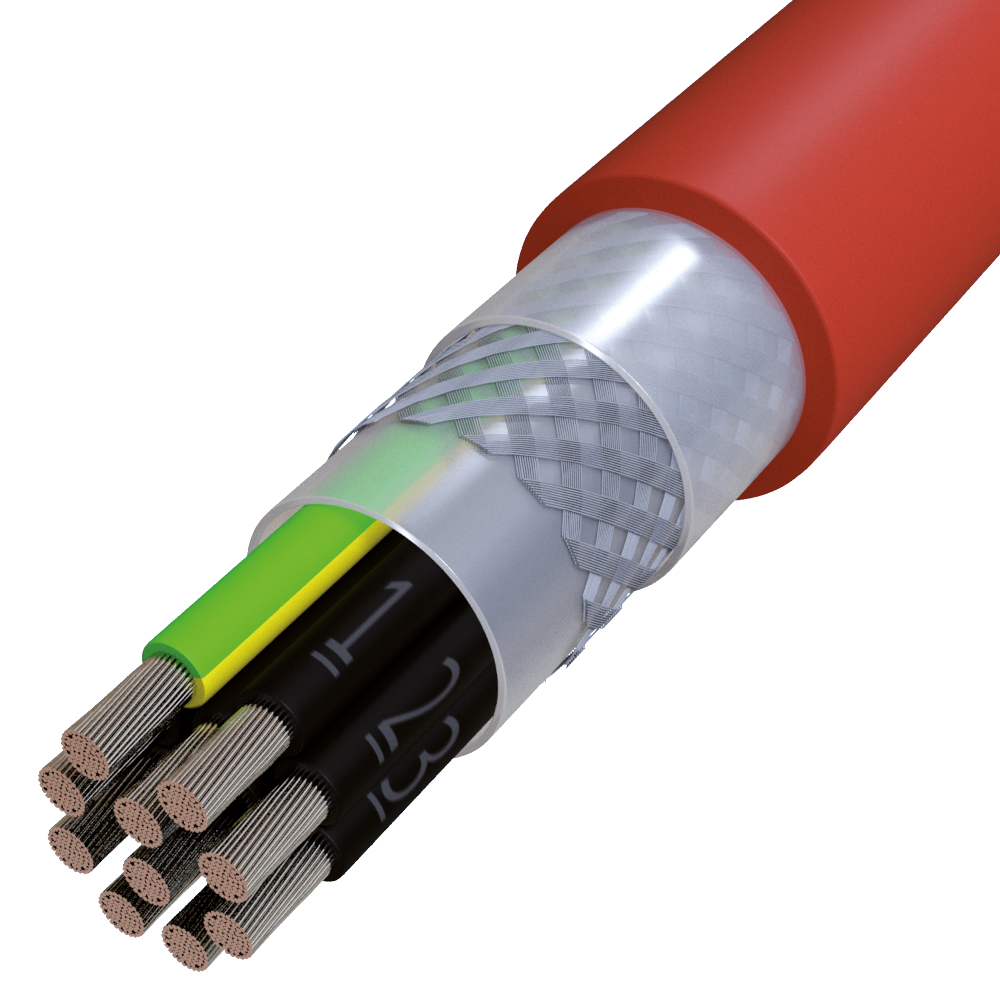 Gummischlauchleitung SIHF-C-SI-J 10G0,5 rt-br gesch TRS Polyvinylchlorid (PVC)