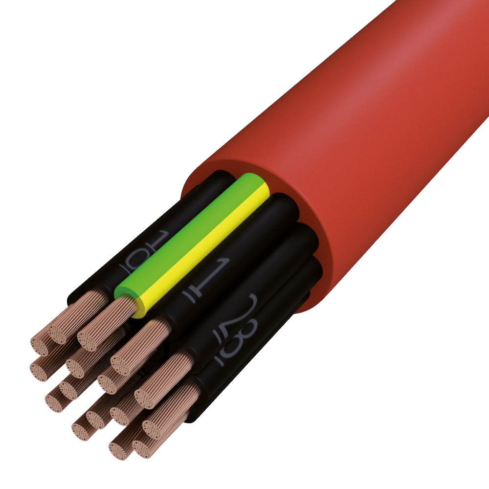 Gummischlauchleitung SIHF-C-SI-J 18G0,5 rt-br gesch TRS Polyvinylchlorid (PVC)