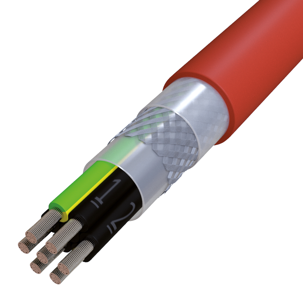 Gummischlauchleitung Eca SIHF-C-SI-J TRS 7G0,75 rt-br gesch Ziffer -25-180°C