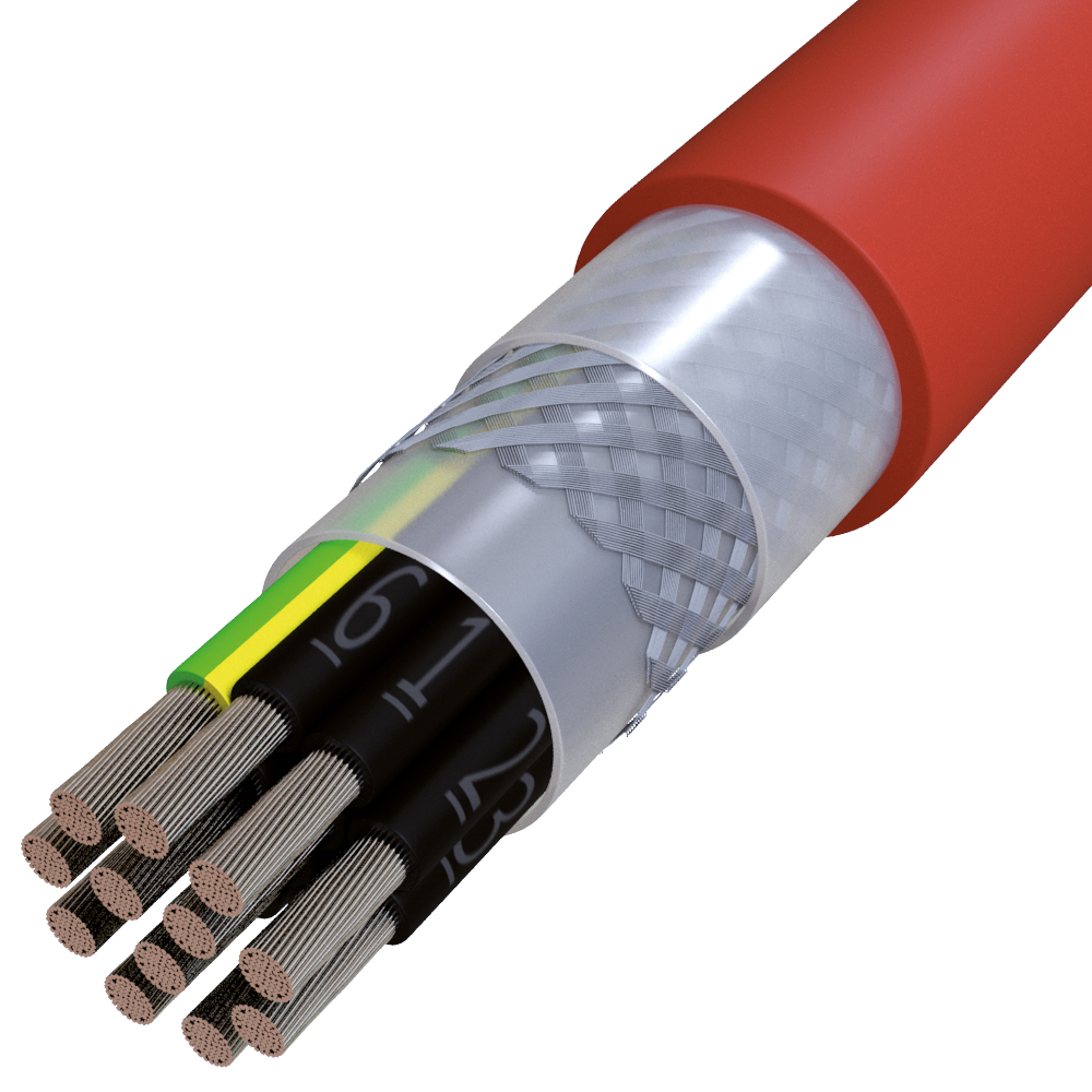 Gummischlauchleitung Eca SIHF-C-SI-J TRS 12G1,5 rt-br gesch Ziffer -25-180°C