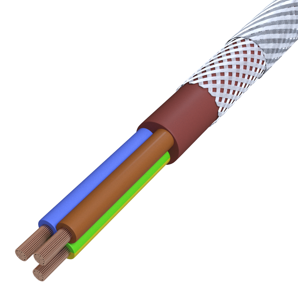 Gummischlauchleitung Eca SIHF-GL-P-J 3G1 rt-br Halogenfrei nach EN IEC 60754-1