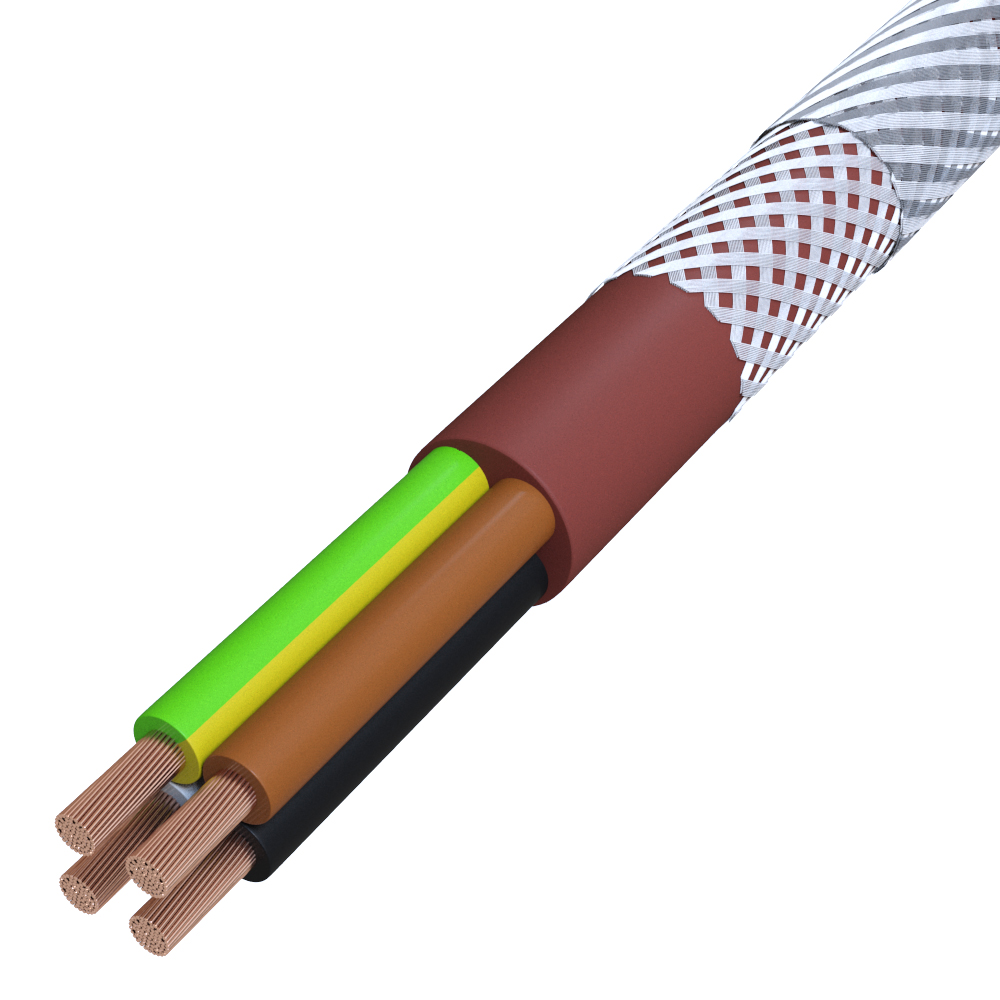 Gummischlauchleitung Eca SIHF-GL-P-J 4G4 rt-br Halogenfrei nach EN IEC 60754-1