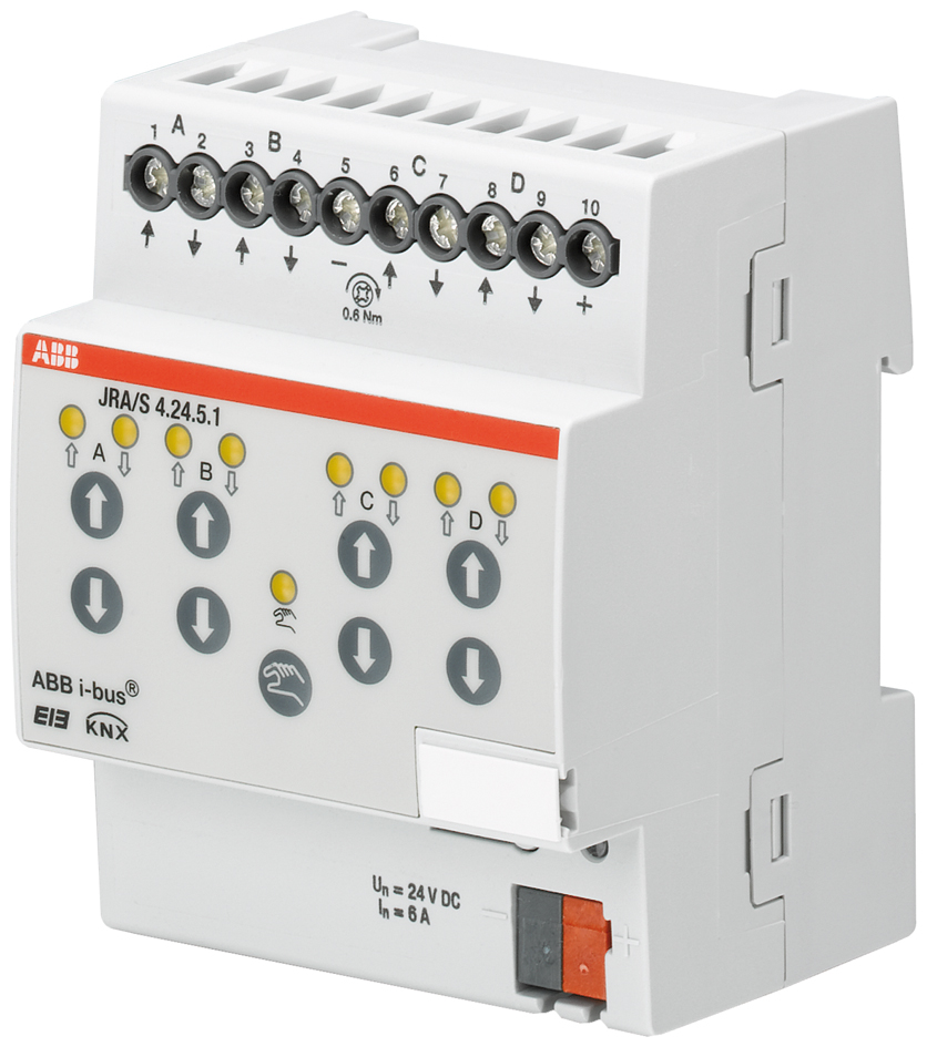 Jalousieaktor KNX REG 4f 4Eing Handbedien Vor Ort-/Handbedienung