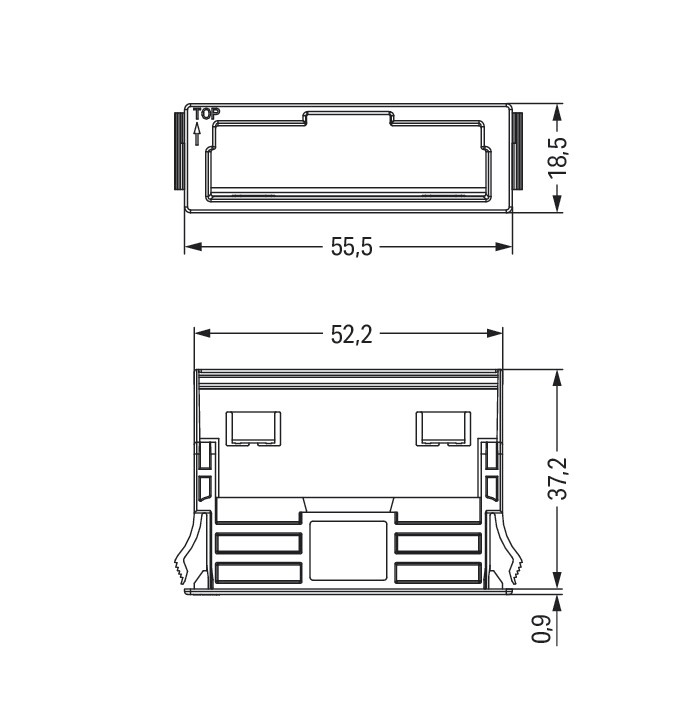 Rahmen Snap-In sw 5p Stecker/Buchse