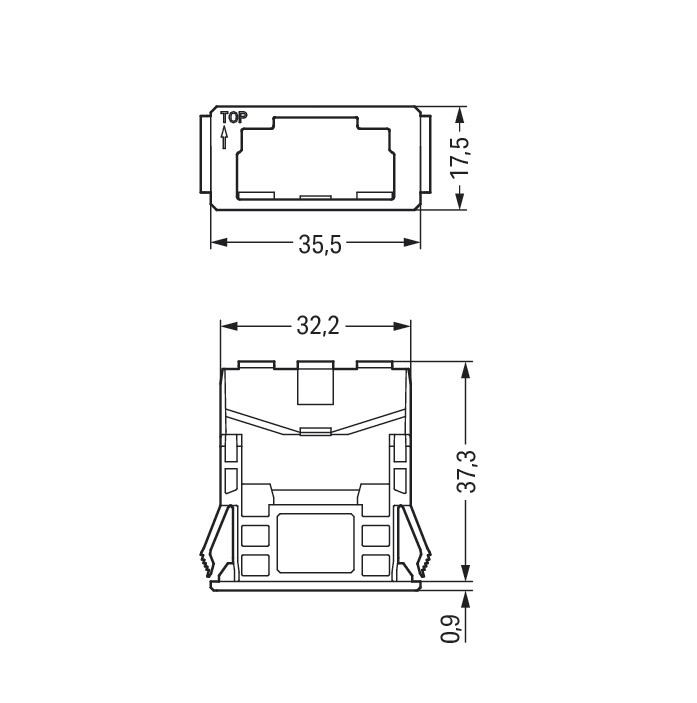 Rahmen Snap-In ws 3p Stecker/Buchse